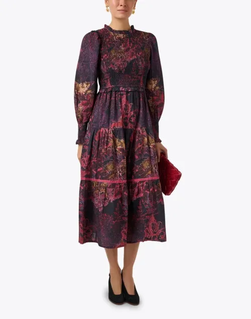 Ivy Magenta Print Cotton Dress