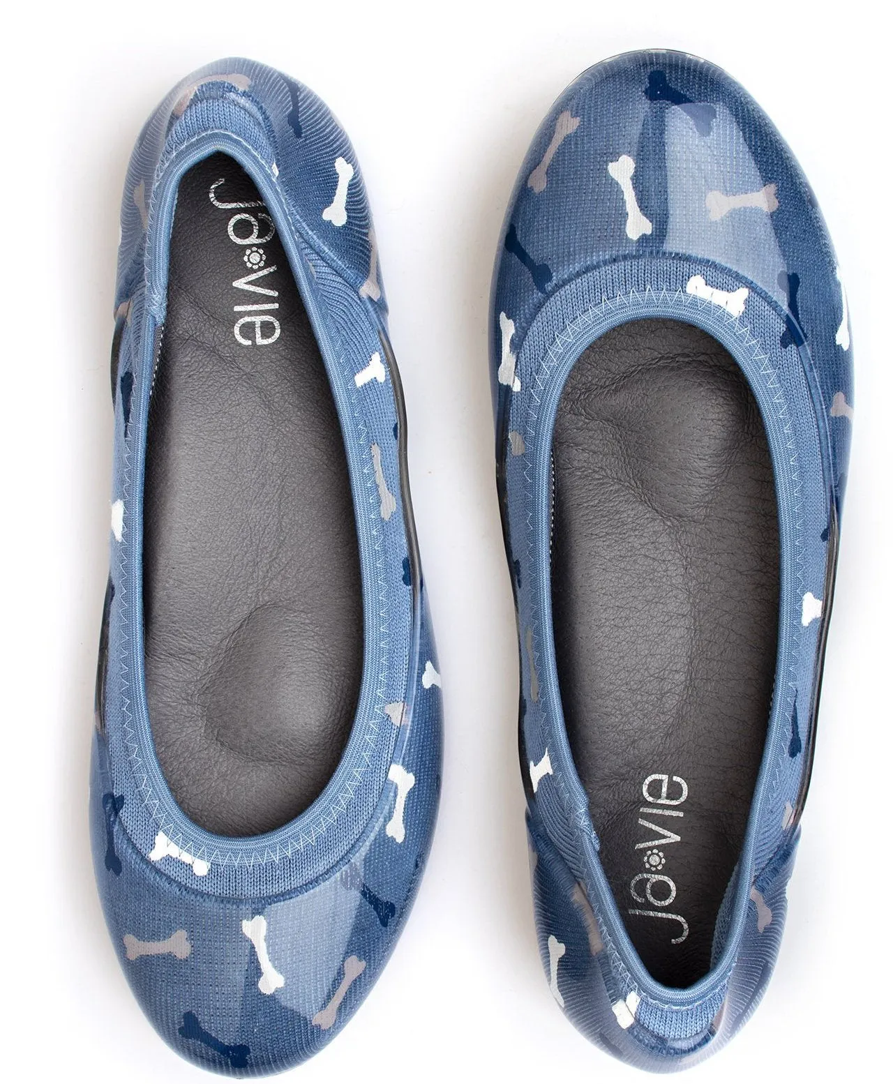 ja-vie dog bone blue jelly flats shoes