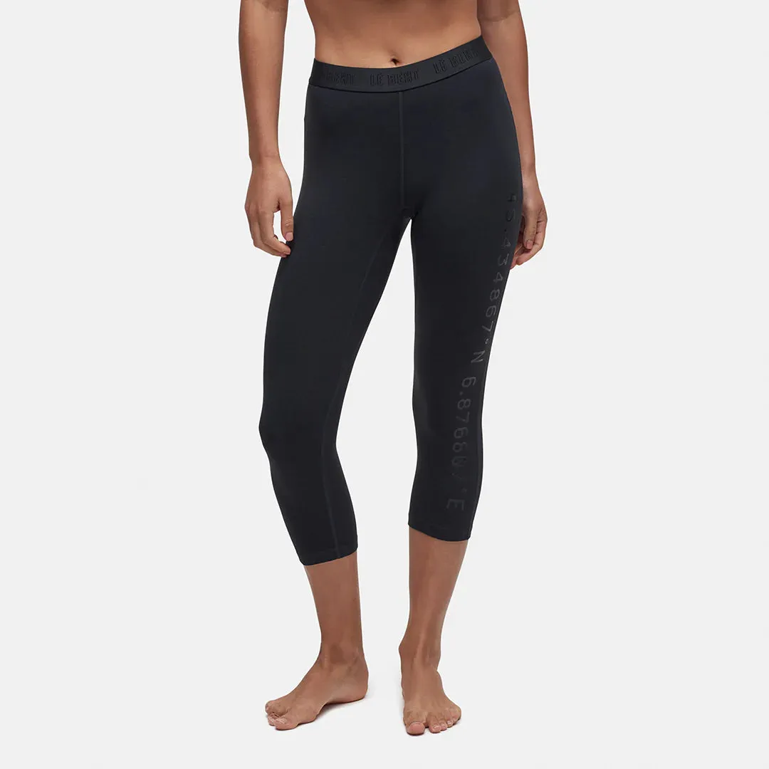 Le Bent Womens Core Midweight 3/4 Bottom Base Layer Dark Cloud