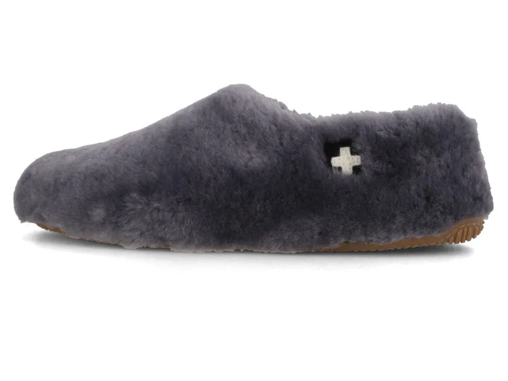 Living Kitzbühel Women Lambskin Slippers 'Slip on', anthra