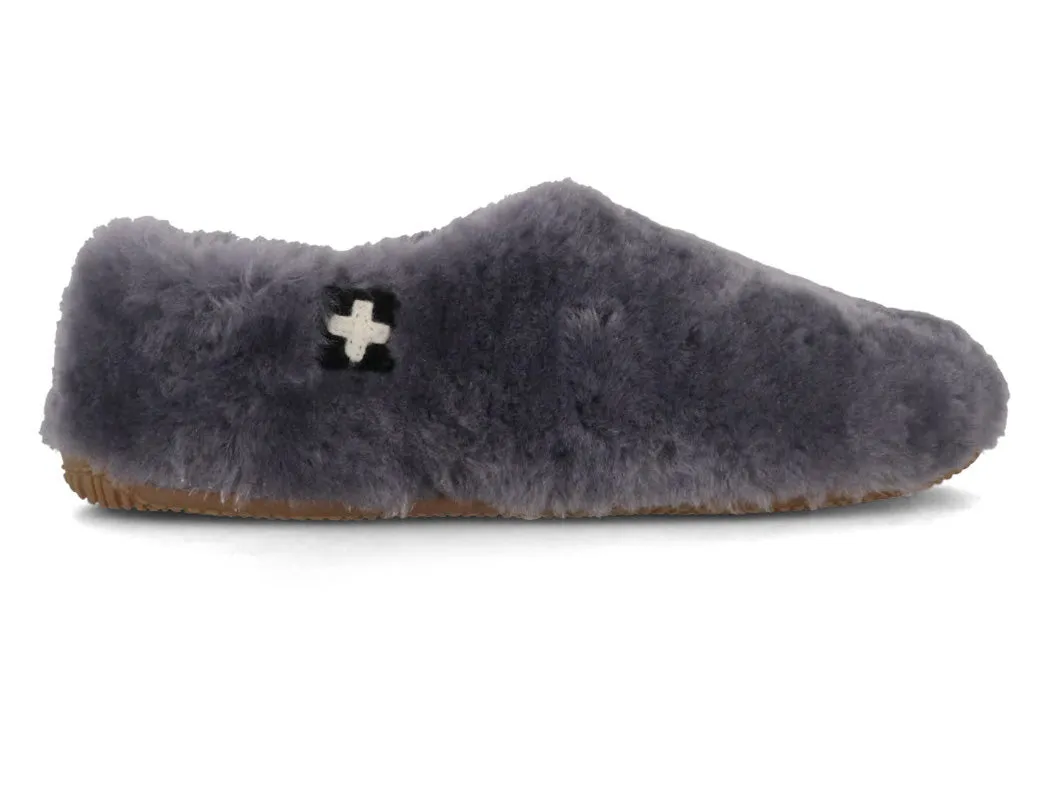 Living Kitzbühel Women Lambskin Slippers 'Slip on', anthra