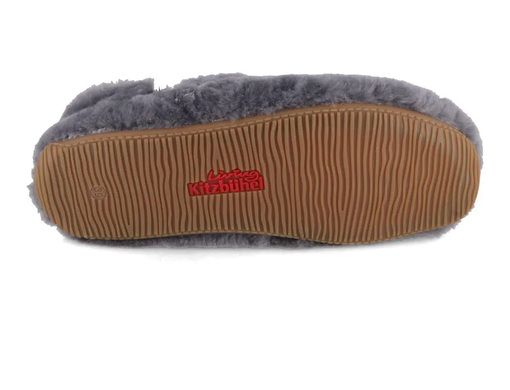 Living Kitzbühel Women Lambskin Slippers 'Slip on', anthra