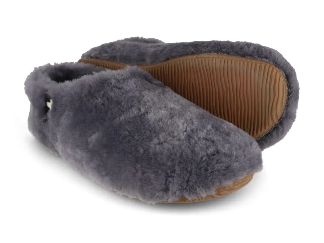 Living Kitzbühel Women Lambskin Slippers 'Slip on', anthra