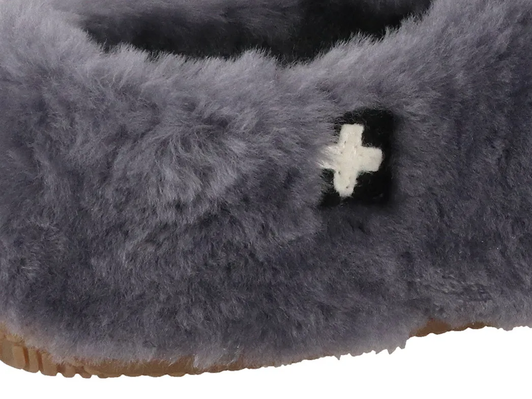 Living Kitzbühel Women Lambskin Slippers 'Slip on', anthra