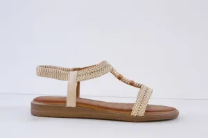LUNAR - JLH502 PORTOFINO - FLAT FASHION SANDAL - BEIGE