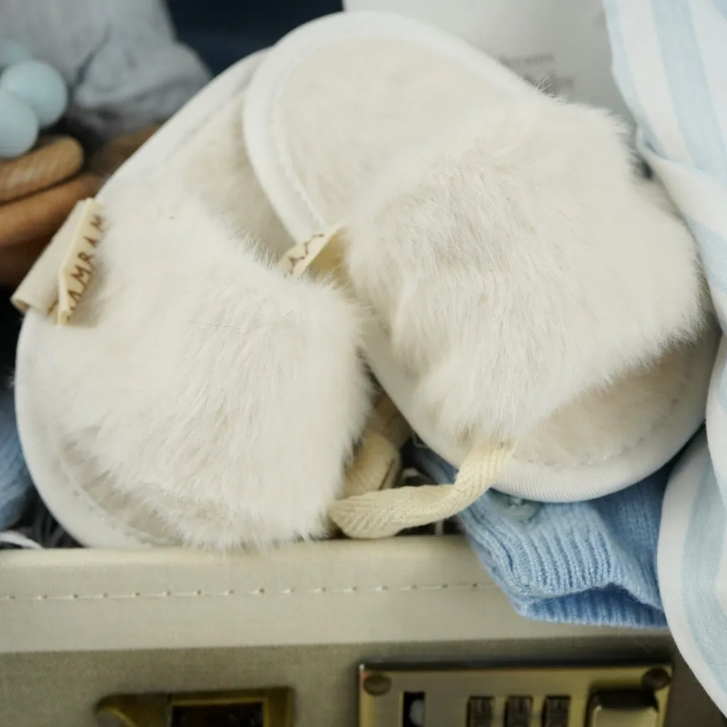 Luxury Baby Boy Hamper, Marie-Chantal Cashmere Romper And Organic Cotton Sleepsuit, Steiff GOTS Teddy