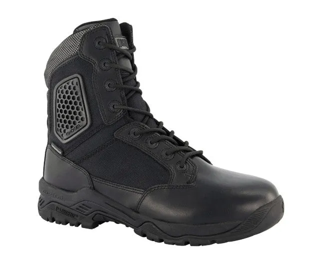 MAGNUM STRIKE FORCE 8.0 BOOTS, WATERPROOF, SIDE ZIP, BLACK, STYLE 5432
