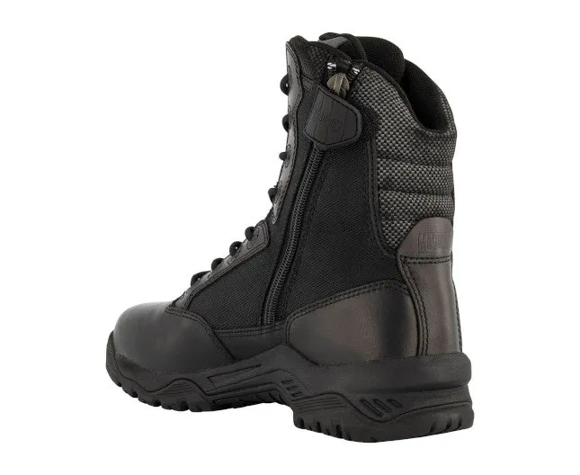 MAGNUM STRIKE FORCE 8.0 BOOTS, WATERPROOF, SIDE ZIP, BLACK, STYLE 5432