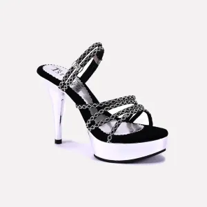 Melisand Black High Heel Slippers 0412124