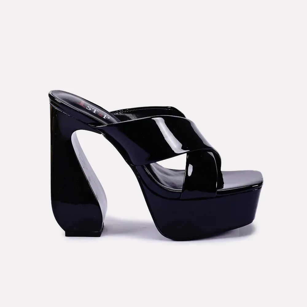 Mila Black High Heel Slippers 0412370