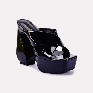 Mila Black High Heel Slippers 0412370
