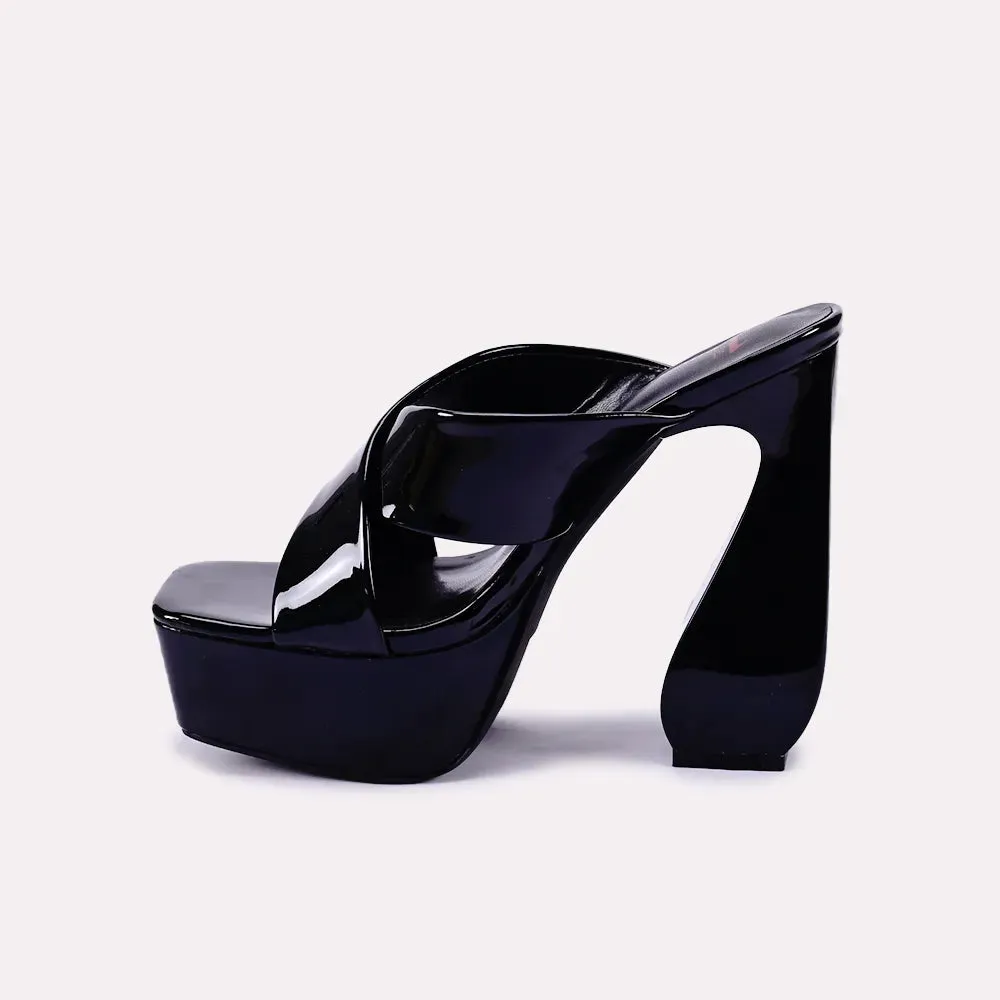 Mila Black High Heel Slippers 0412370