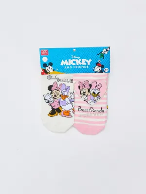Minnie and Friends Patterned Girls' Booties Socks 5-pack