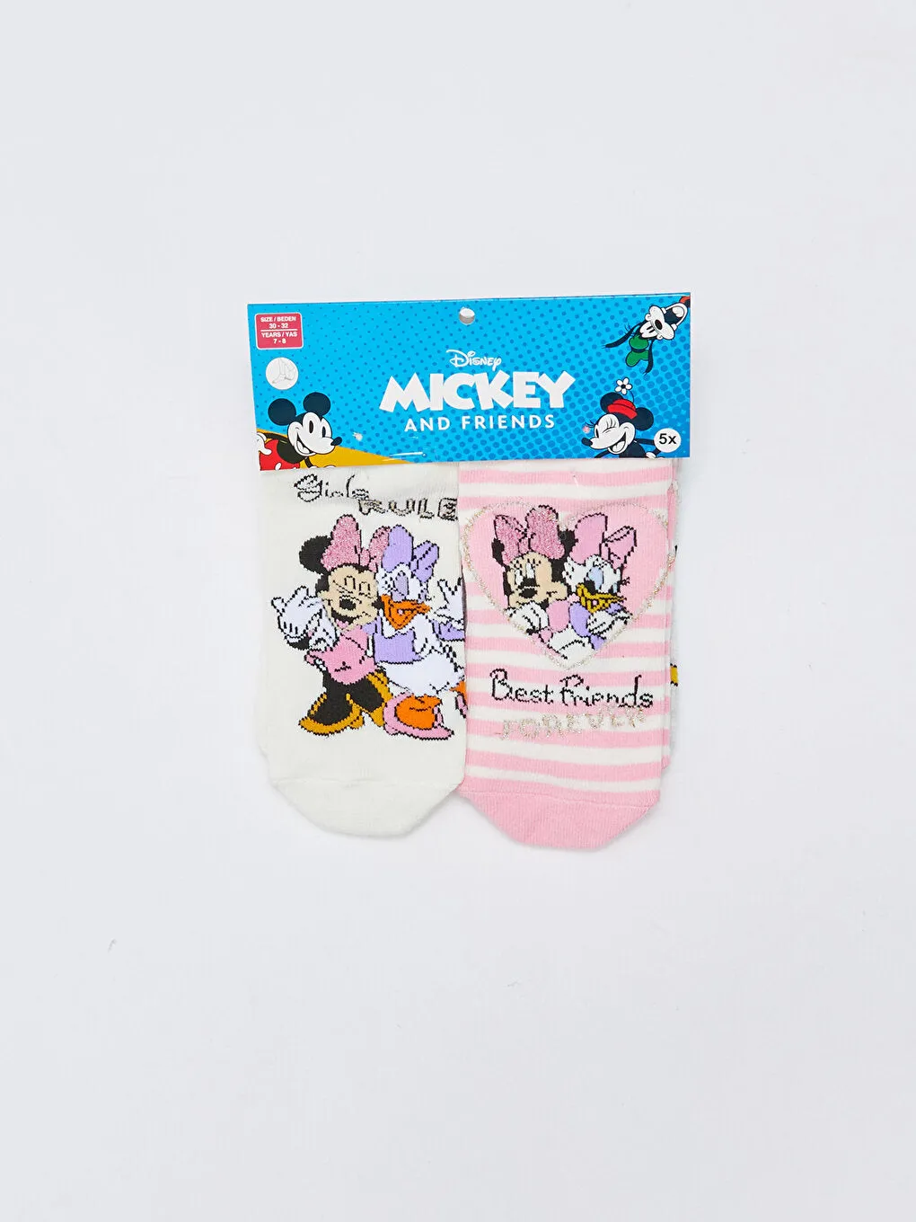 Minnie and Friends Patterned Girls' Booties Socks 5-pack