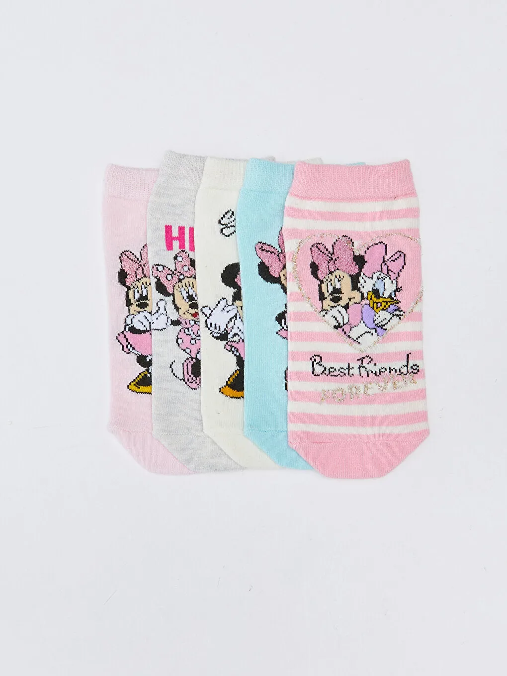 Minnie and Friends Patterned Girls' Booties Socks 5-pack