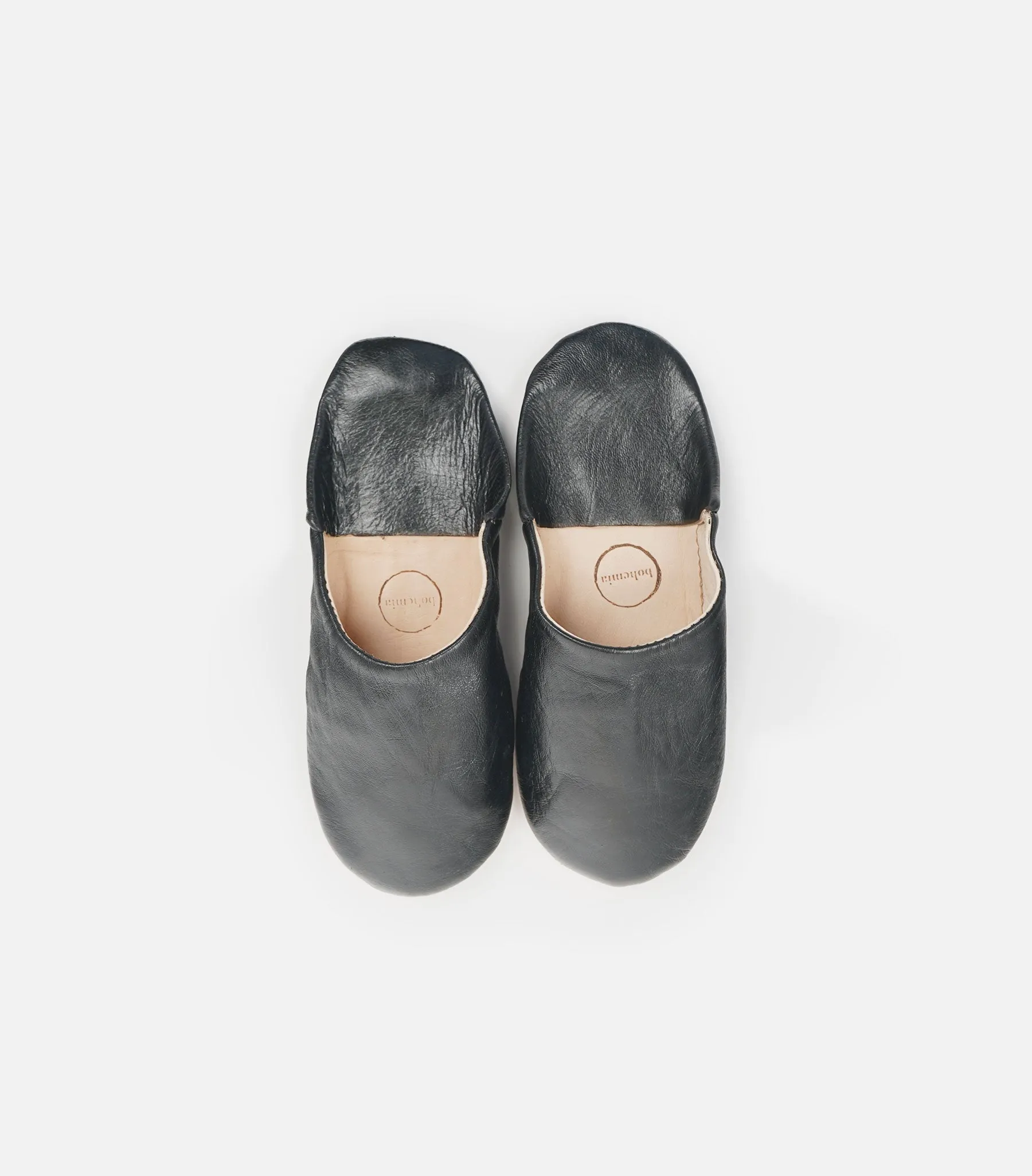 Moroccan Babouche Basic Slippers / Black