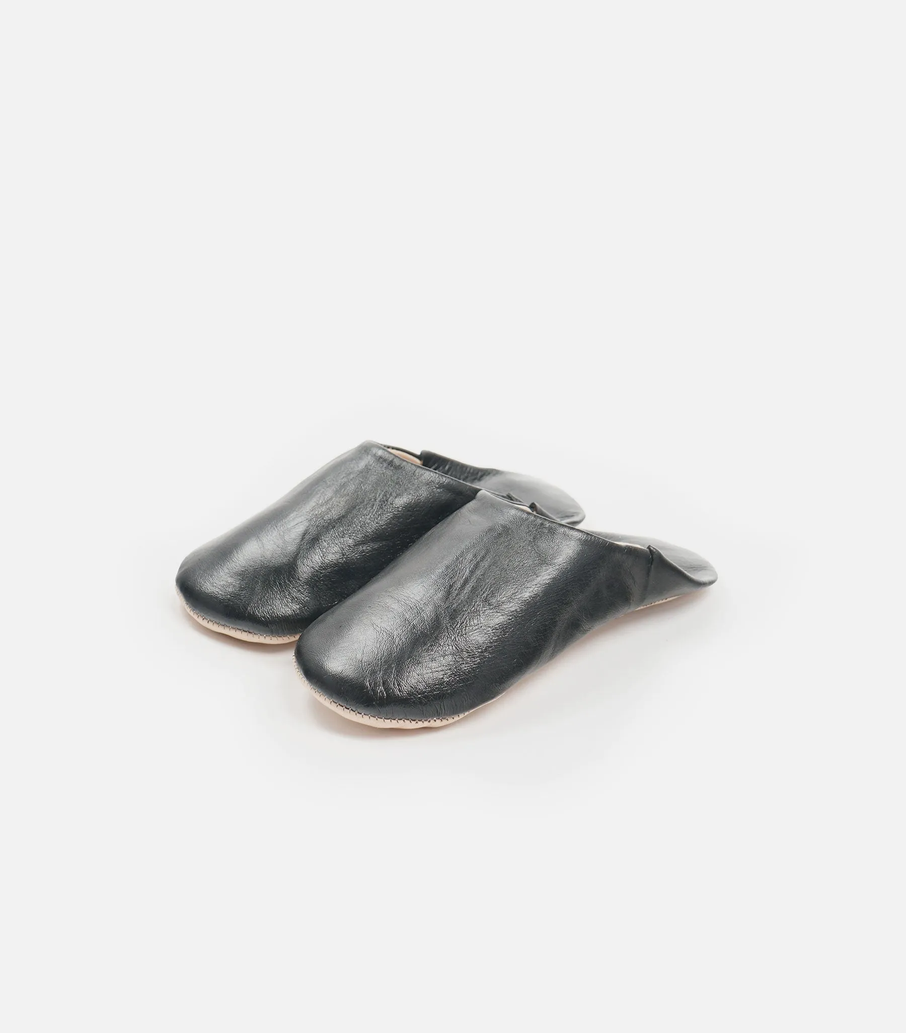 Moroccan Babouche Basic Slippers / Black