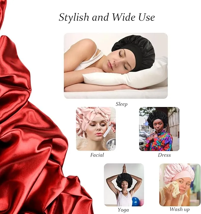 NEW Retails $50 Velanico Hair Bonnet, Silk Satin Hair Bonnet Sleeping Cap for Women, Soft and Comfortable Curly Hair Wrap Bonnet, PURPLE