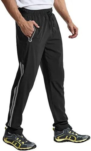 New with tags! Rdruko Men's Athletic Joggers Dry Fit Running Gym Pants Zipper Pockets Sports Pants, Black, sz S!