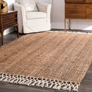 Nuloom 3' x 5' Hand Woven Jute & Wool Raleigh Rug in Natural!