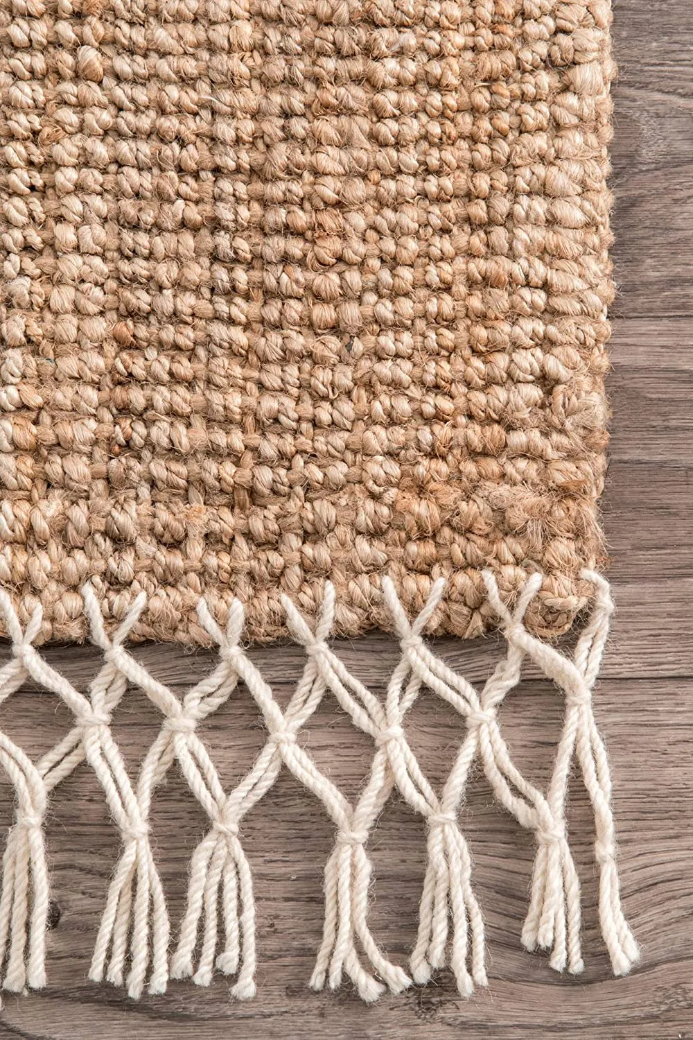 Nuloom 3' x 5' Hand Woven Jute & Wool Raleigh Rug in Natural!