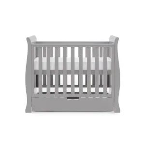 OBABY Stamford Space Saver Cot & Sprung Mattress - Warm Grey