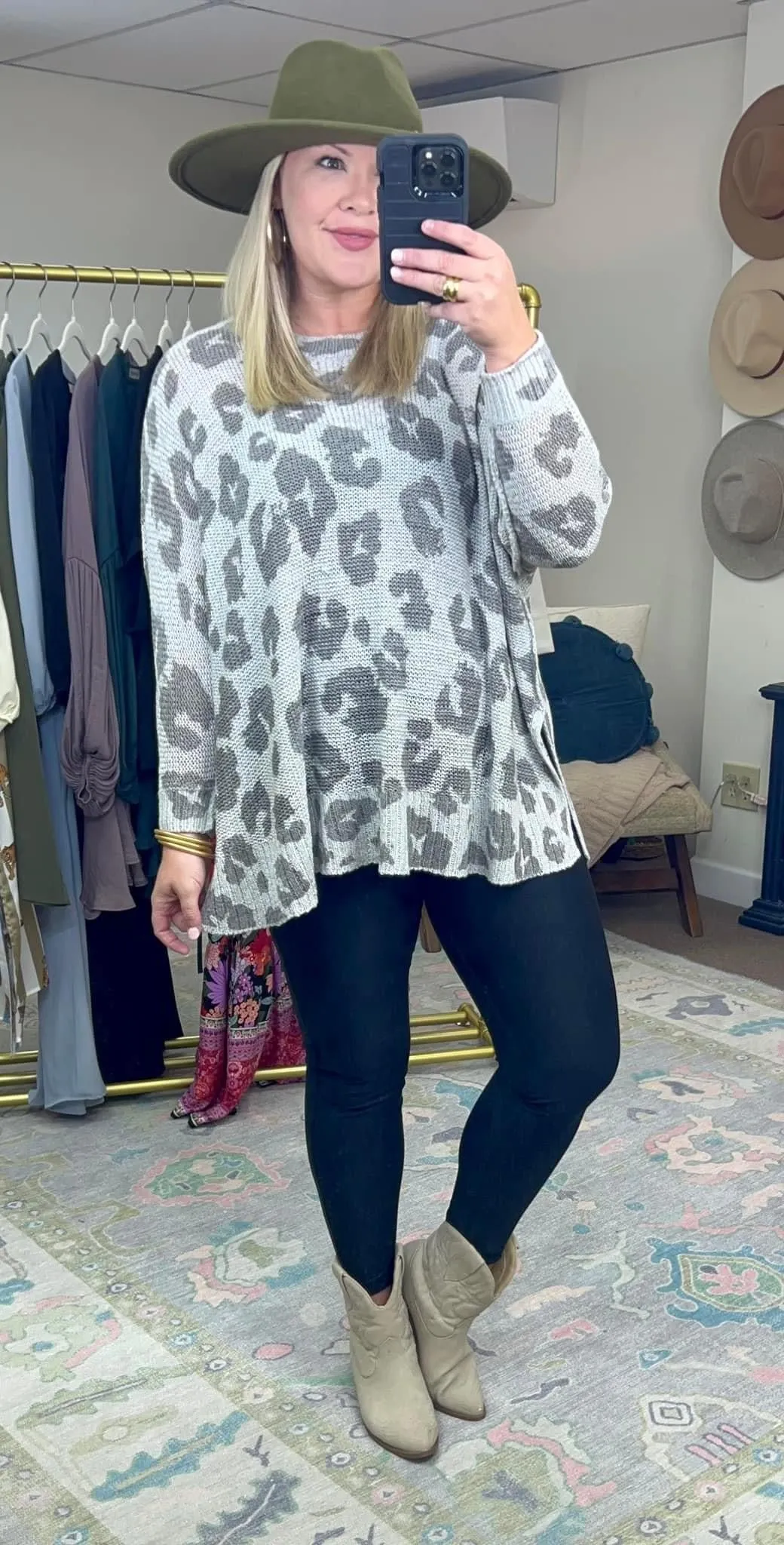 On The Prowl Printed Light Knit Top