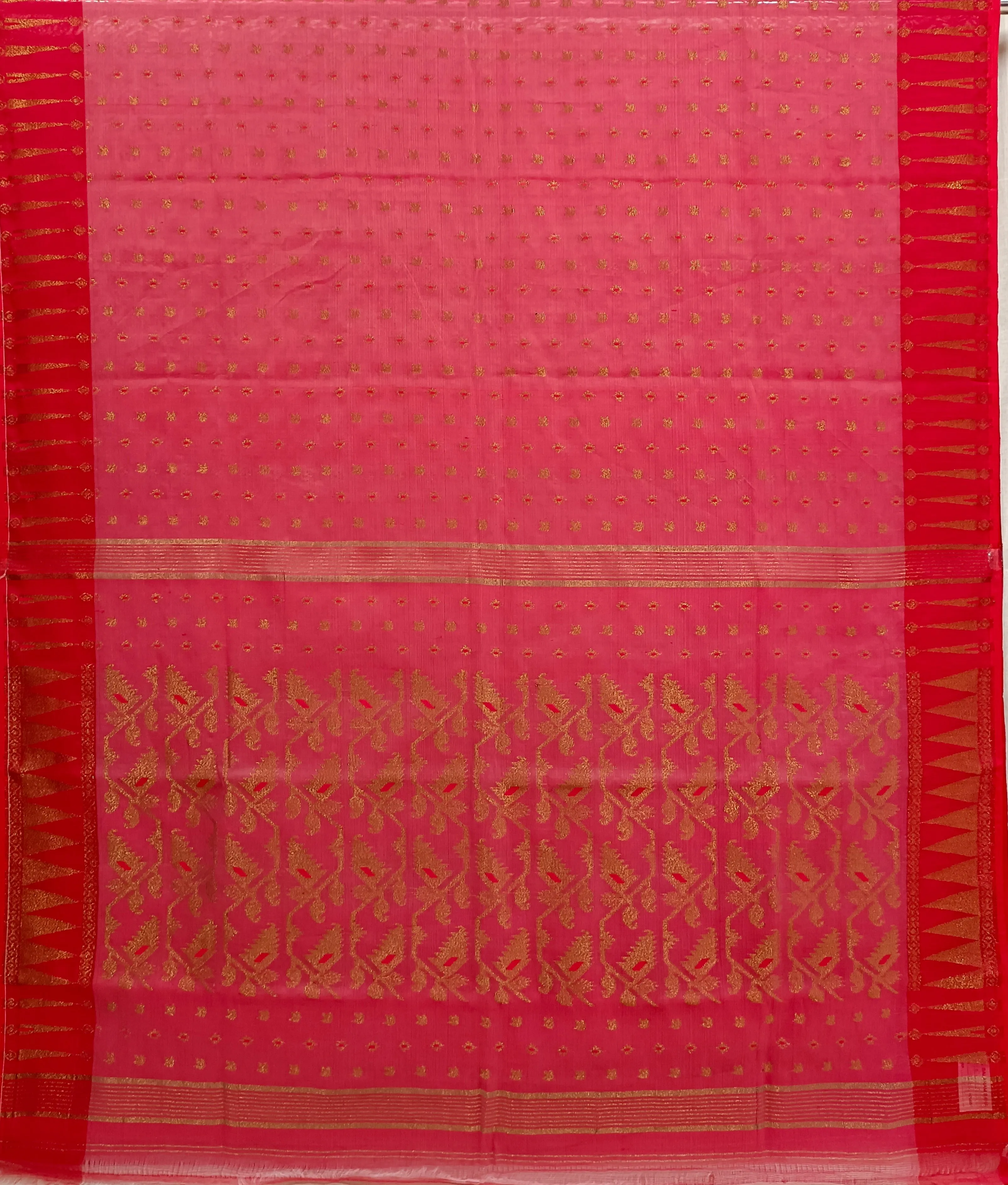 Onion Pink Handloom Soft Jacquard Weave Dhakai Saree
