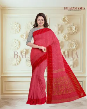 Onion Pink Handloom Soft Jacquard Weave Dhakai Saree