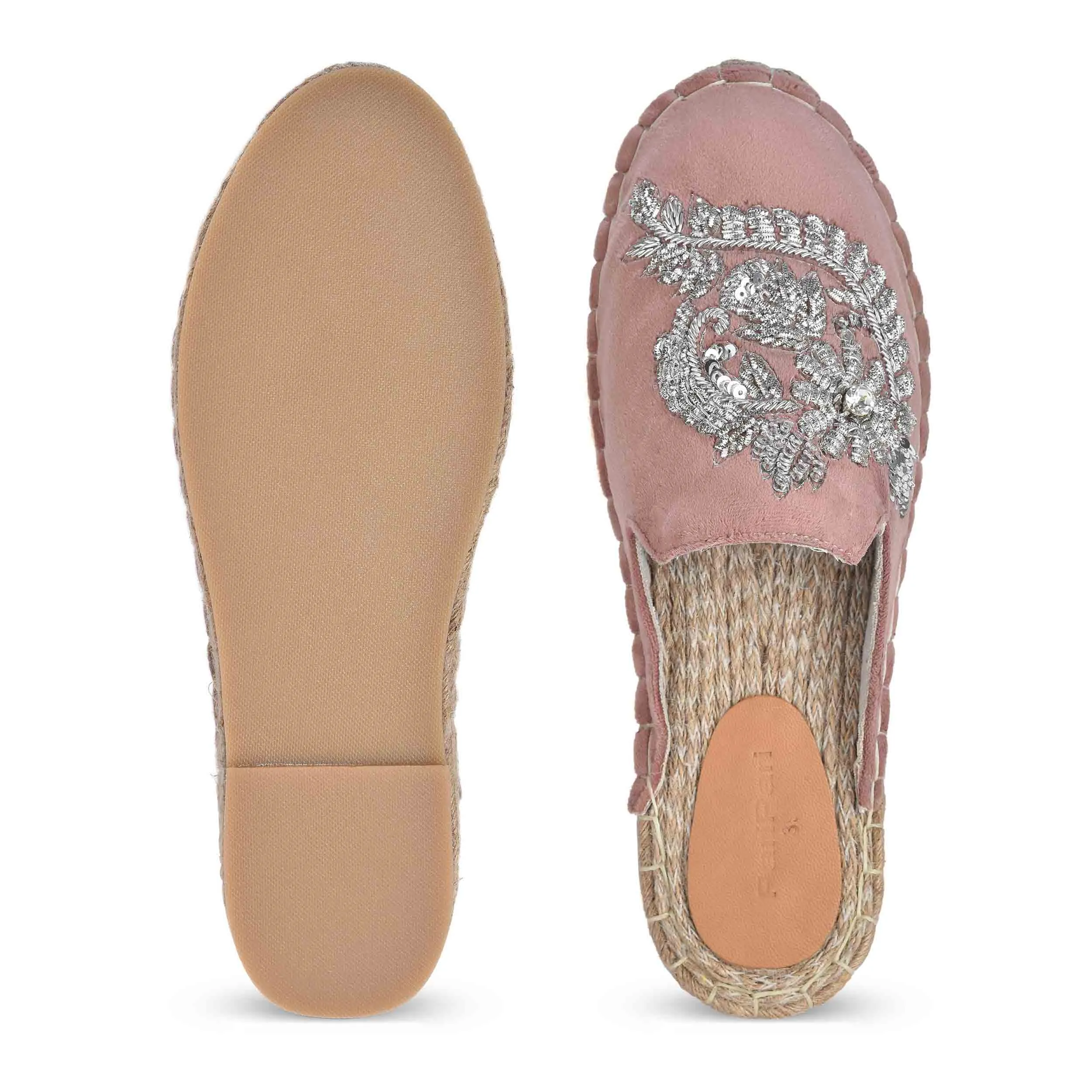 Ottoman Blush Pink Espadrilles Flats
