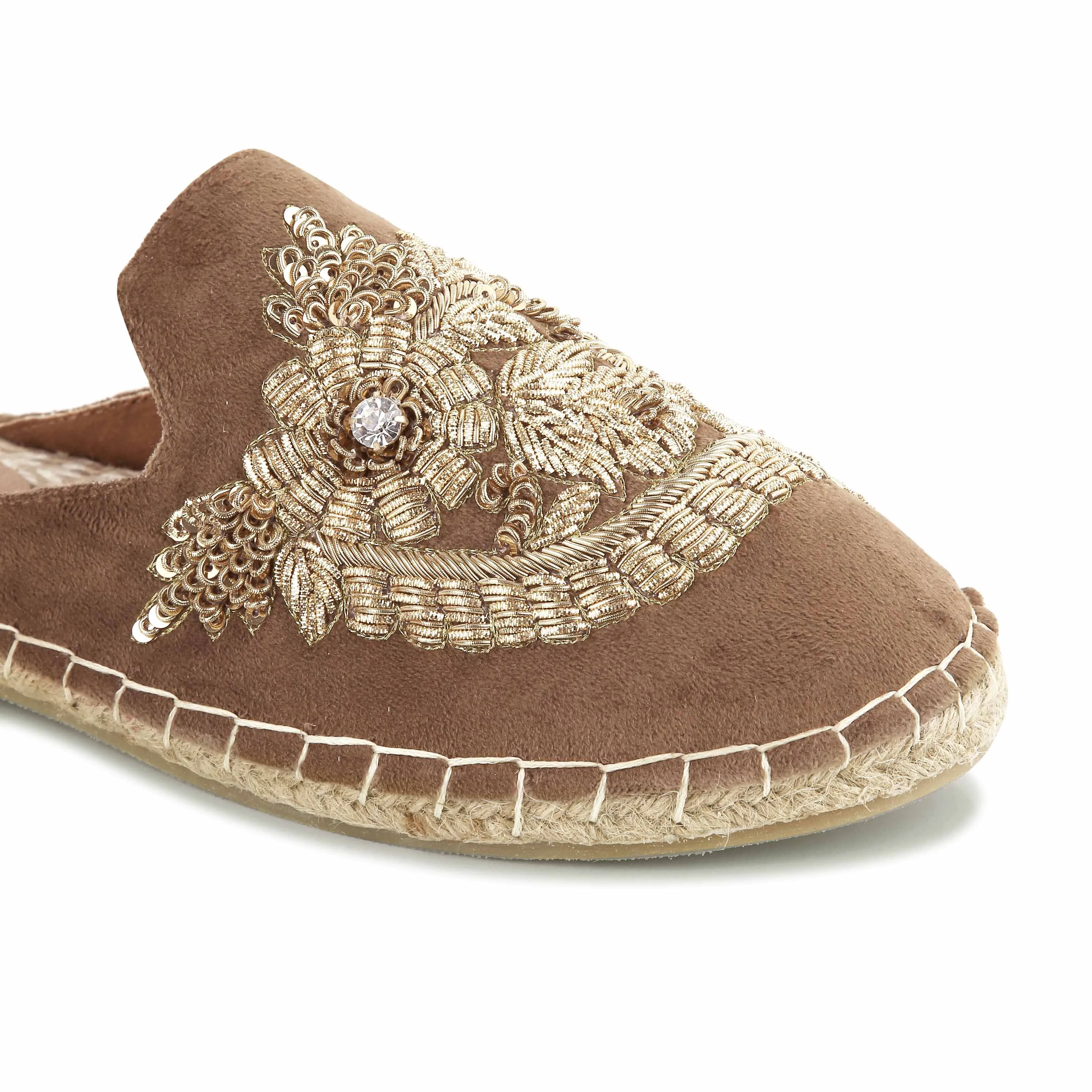 Ottoman Espadrilles Golden Party Footwear Flats