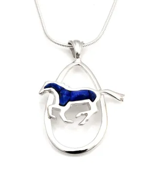 Oval Running Horse Pendant