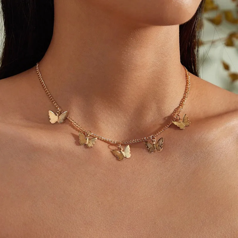 Pack Of 2 Butterfly and Star and Drop Half Moon Pendant
