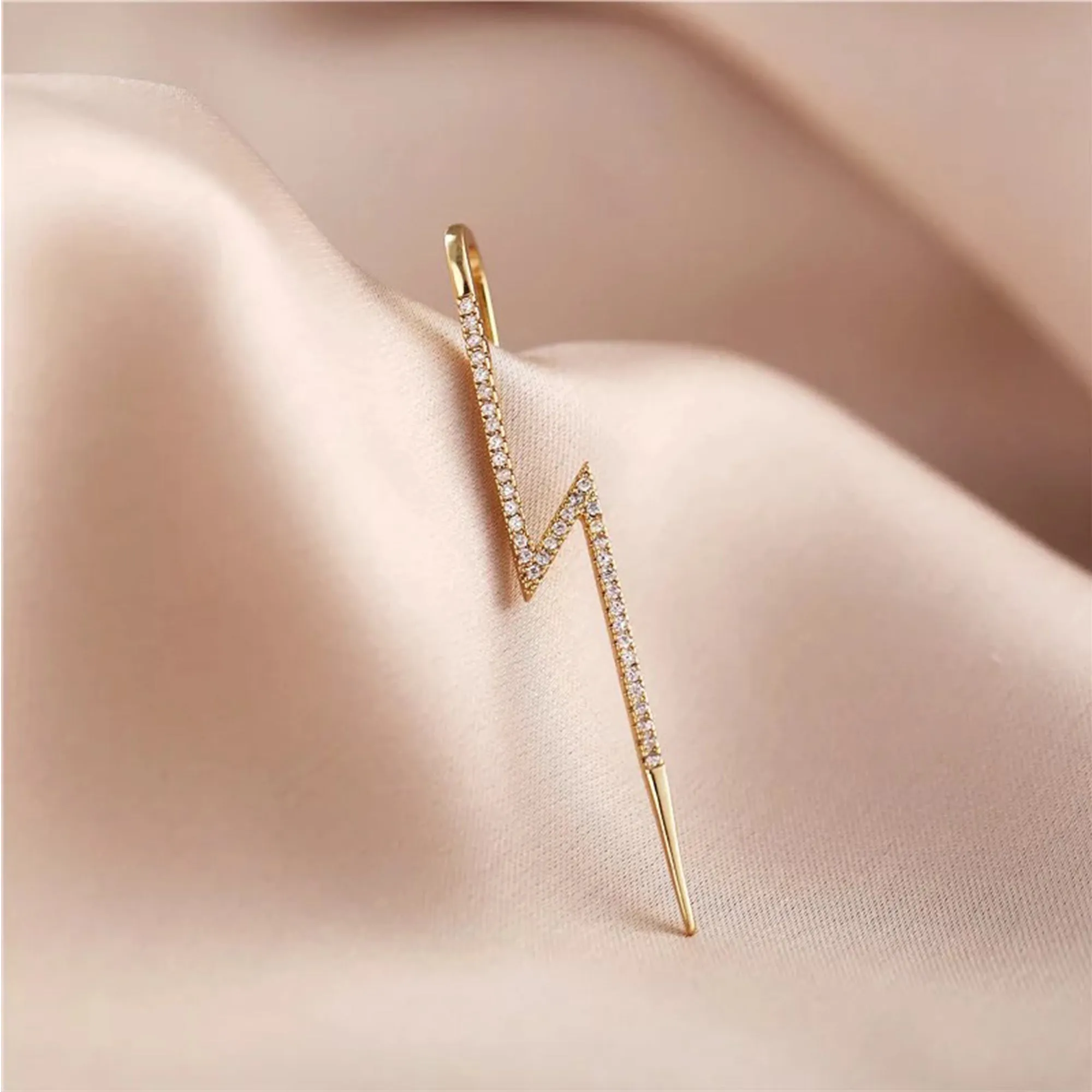 Pack Of 2 Studded Cross And Thunderbolt Ear Cuff