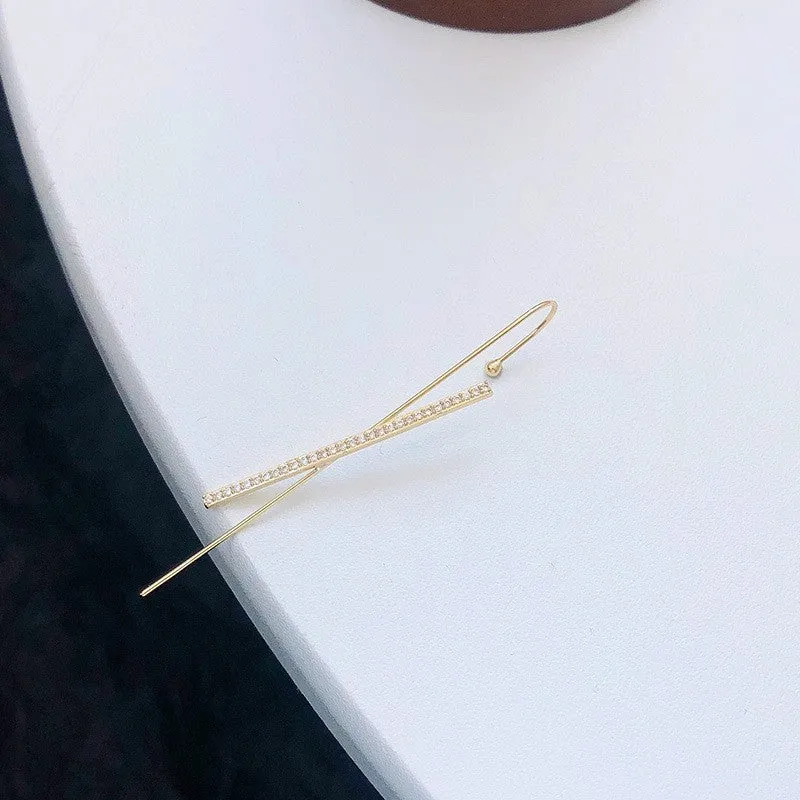 Pack Of 2 Studded Cross And Thunderbolt Ear Cuff