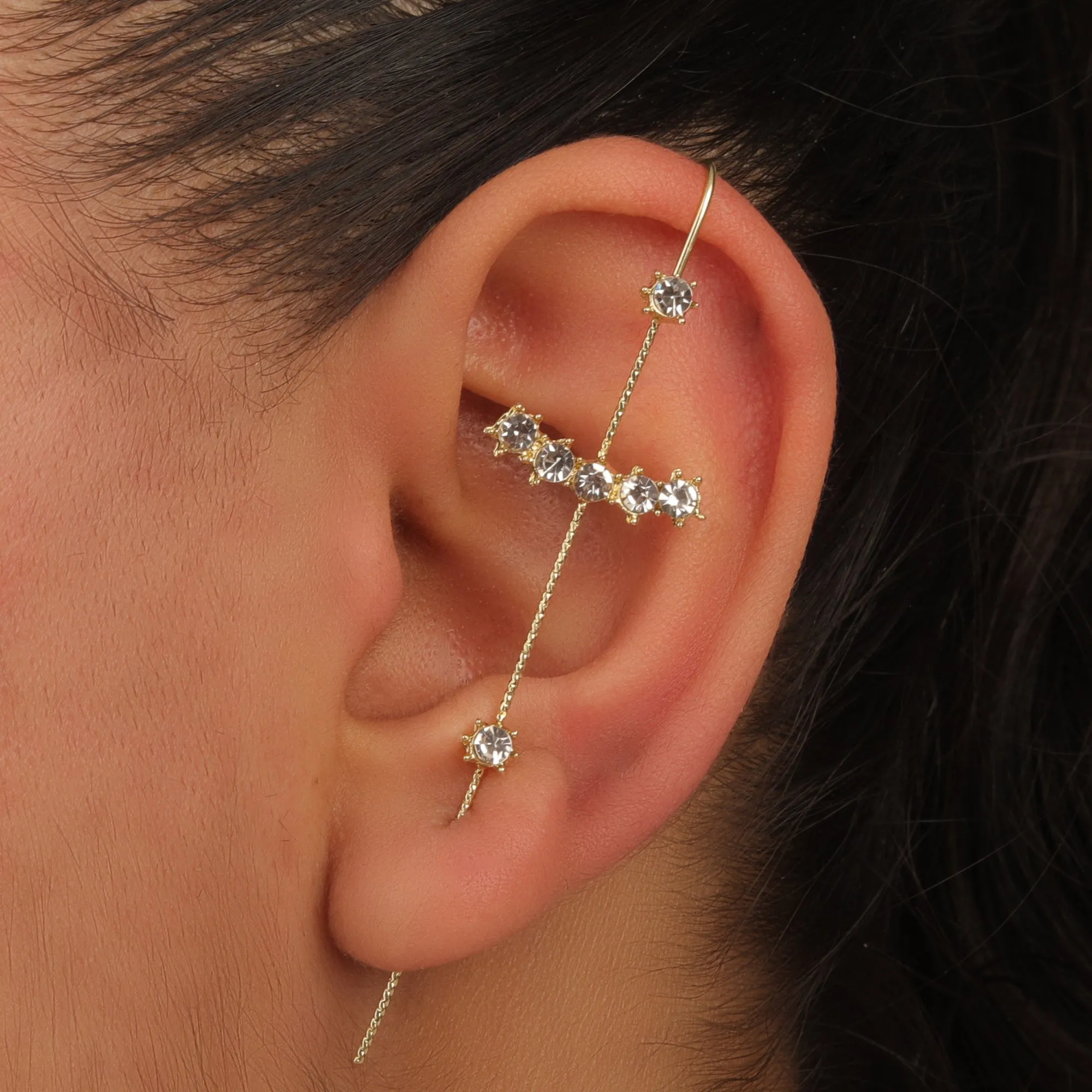 Pack Of 4 Thunderbolt Cross And Butterfly Ear Cuff