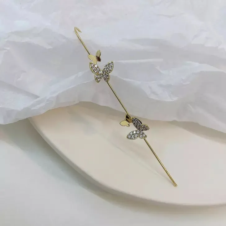 Pack Of 4 Thunderbolt Cross And Butterfly Ear Cuff