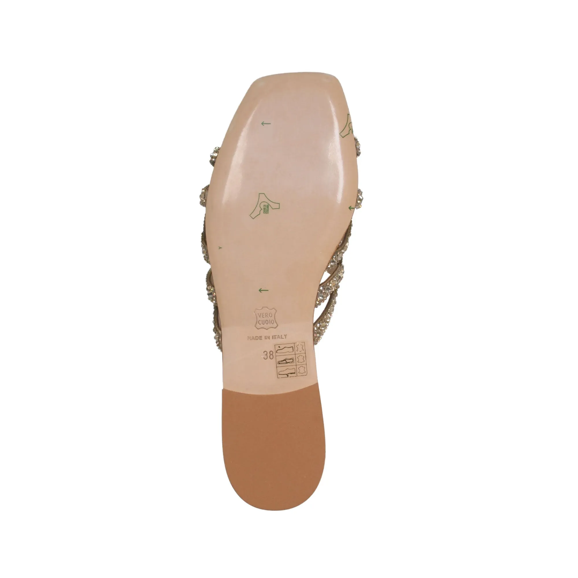 Pasquini Women's Platinum Laminated Leather Sandal