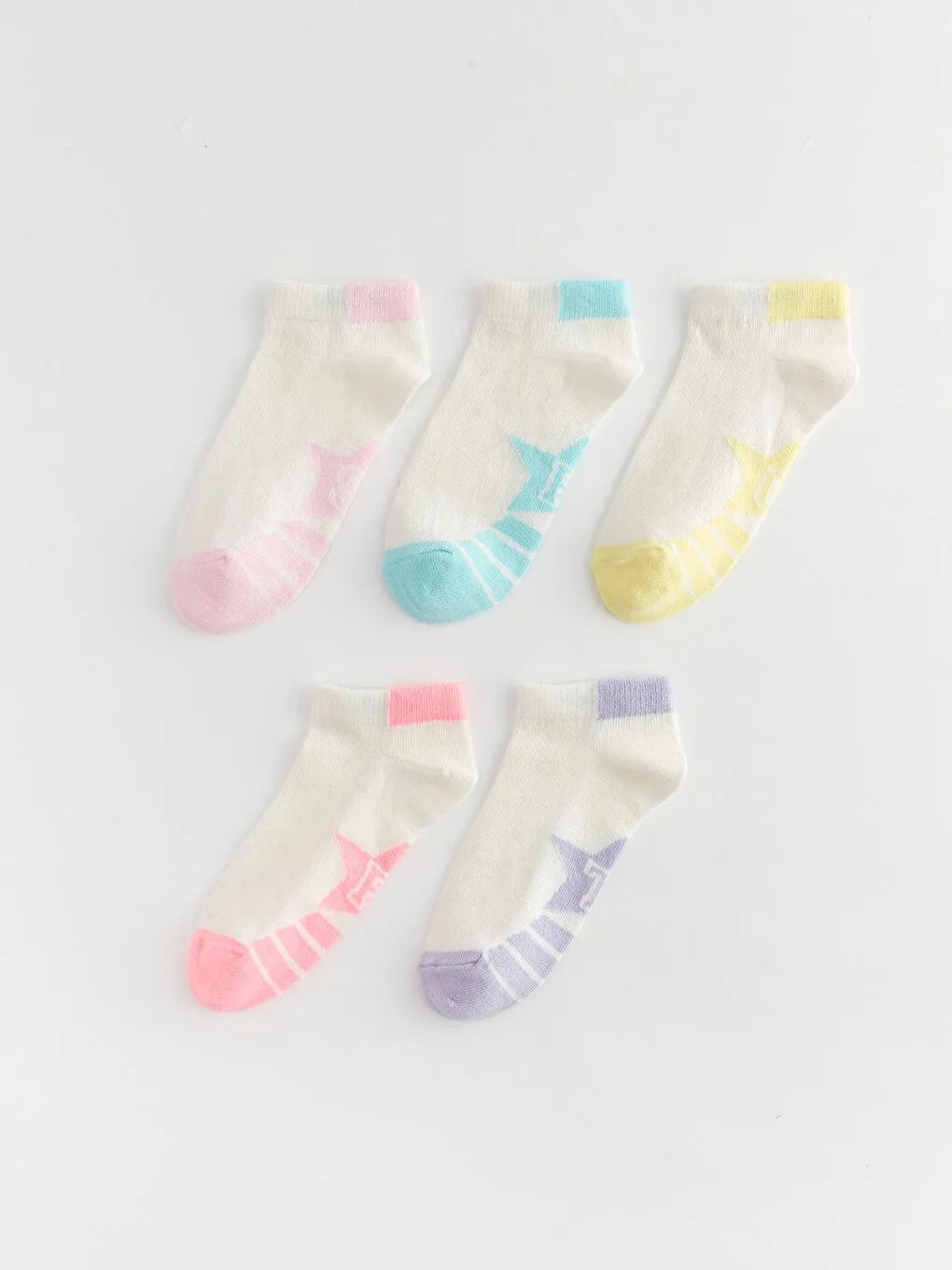 Patterned Girl's Booties Socks 5-pack