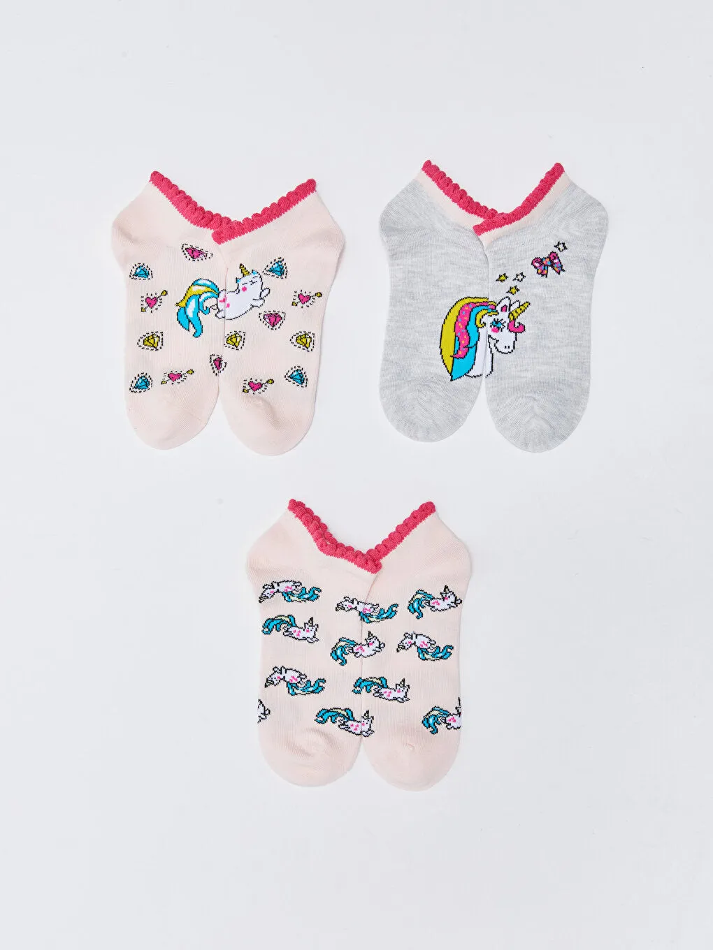 Patterned Girl's Booties Socks 5-pack