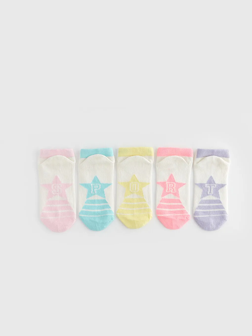 Patterned Girl's Booties Socks 5-pack