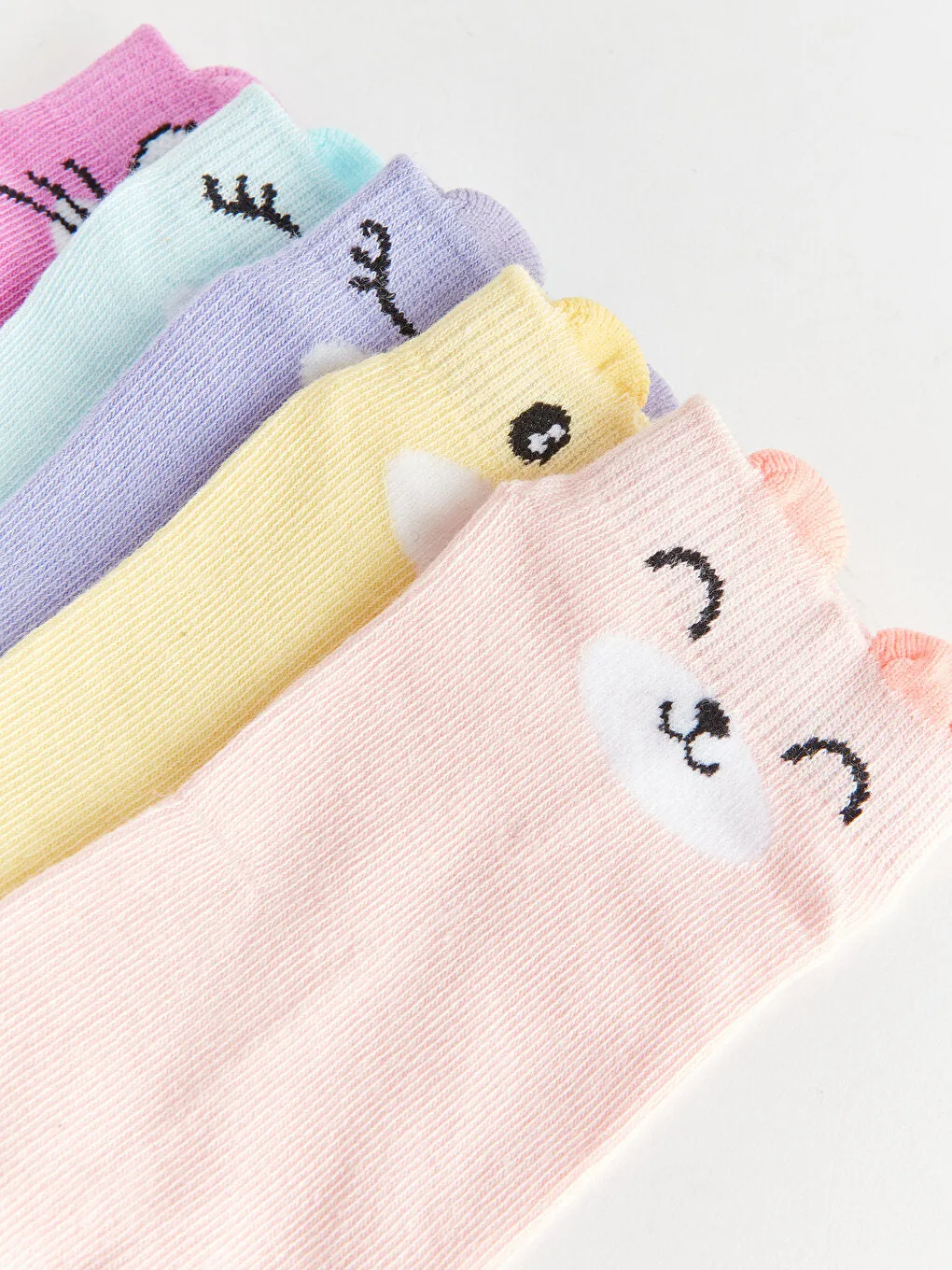 Patterned Girl's Booties Socks 5-pack