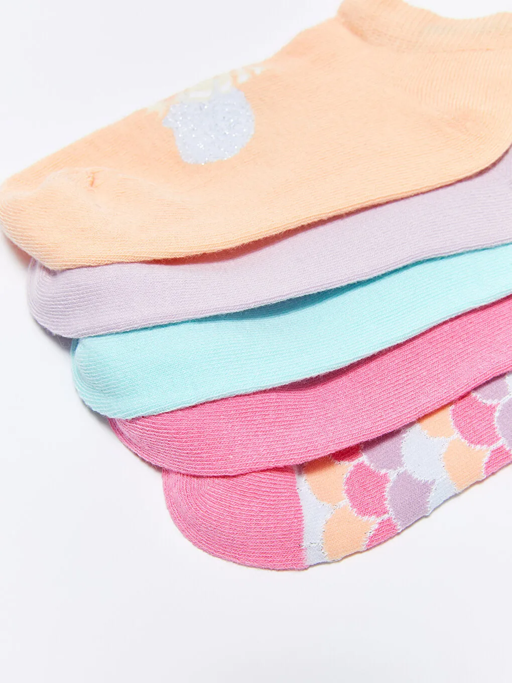 Patterned Girl's Booties Socks 5-pack