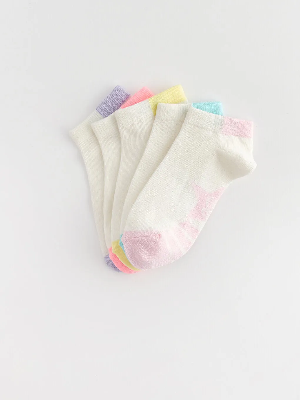 Patterned Girl's Booties Socks 5-pack