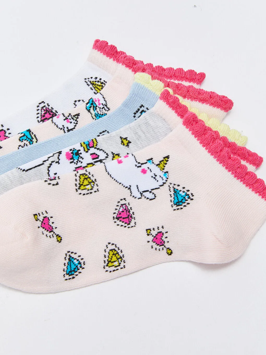 Patterned Girl's Booties Socks 5-pack