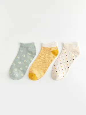 Patterned Women's Booties Socks Pack of 3