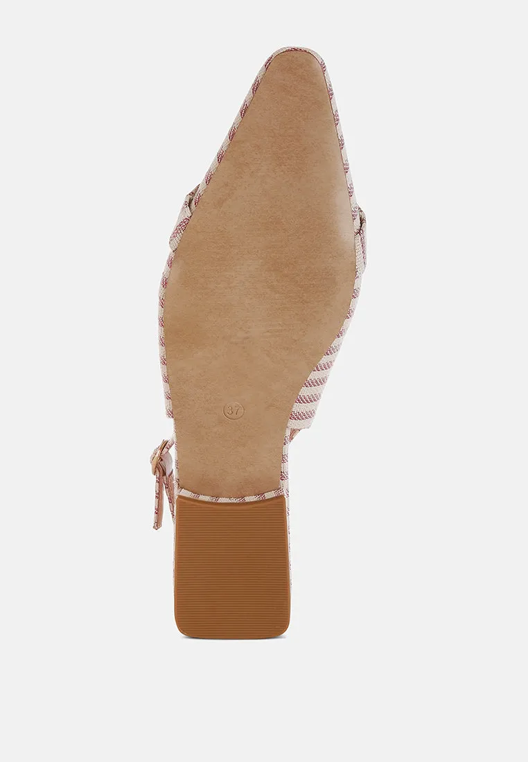 Pearl-Detailed Horsebit Woven Flats By RUW