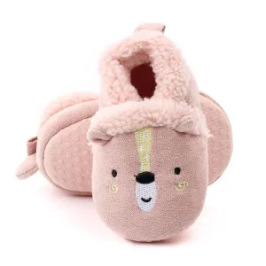Pink Bear Baby Girl Slippers