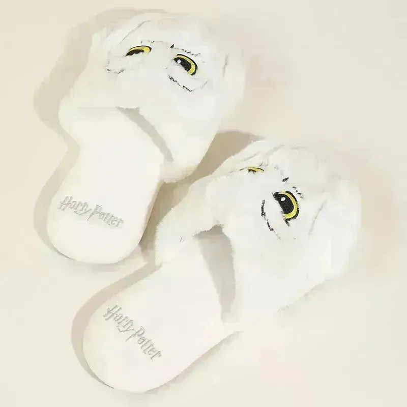 Plush Hedwig Owl Slippers