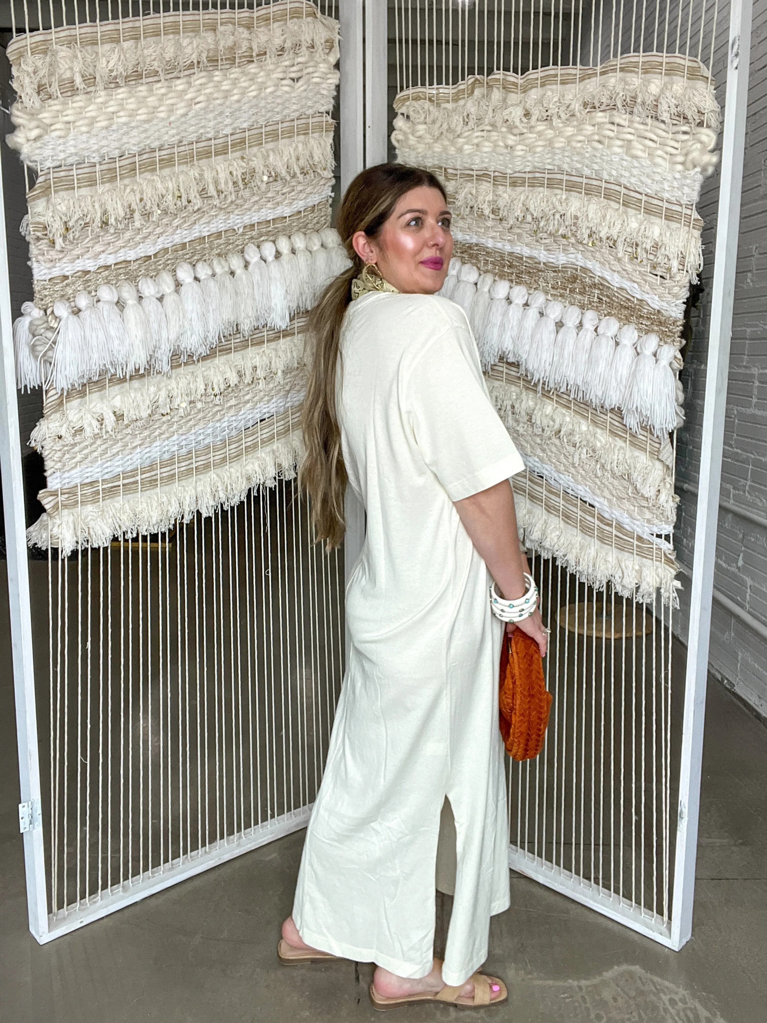 Relaxed T-Shirt Maxi Dress - White